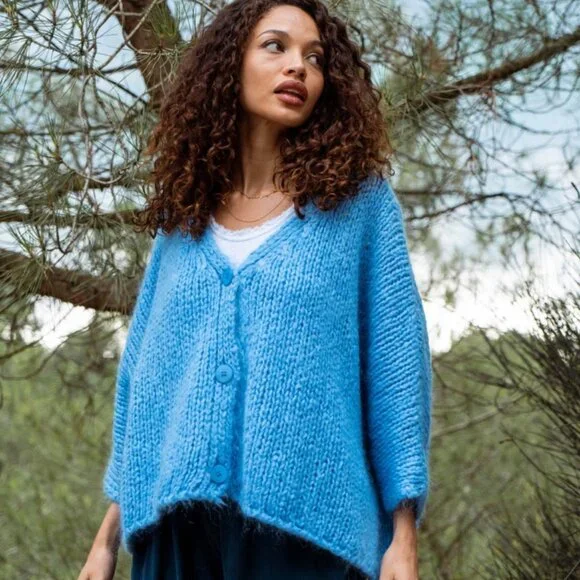 Mohair Chunky Knit Cardigan - Picture 4 of 6